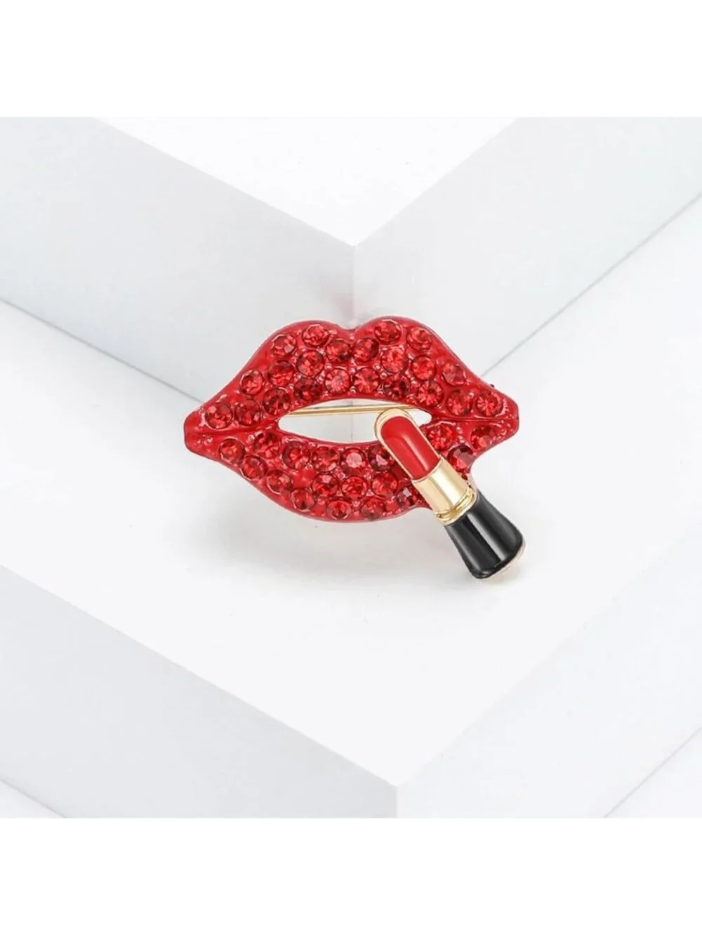 Elegant Enamel & Rhinestone Brooch Pin for Women - Stylish Lapel Jewelry, Gifts